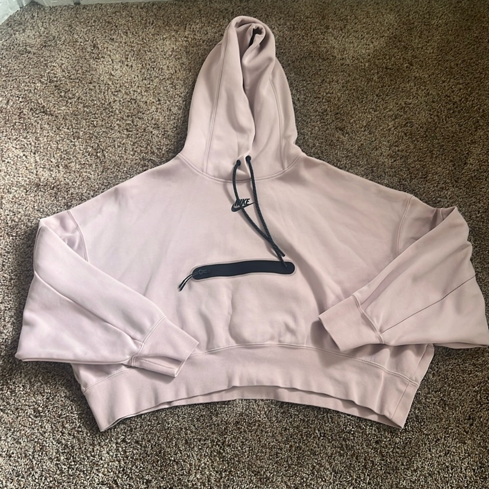 Nike crop hooded sweatshirts, light pink, size small